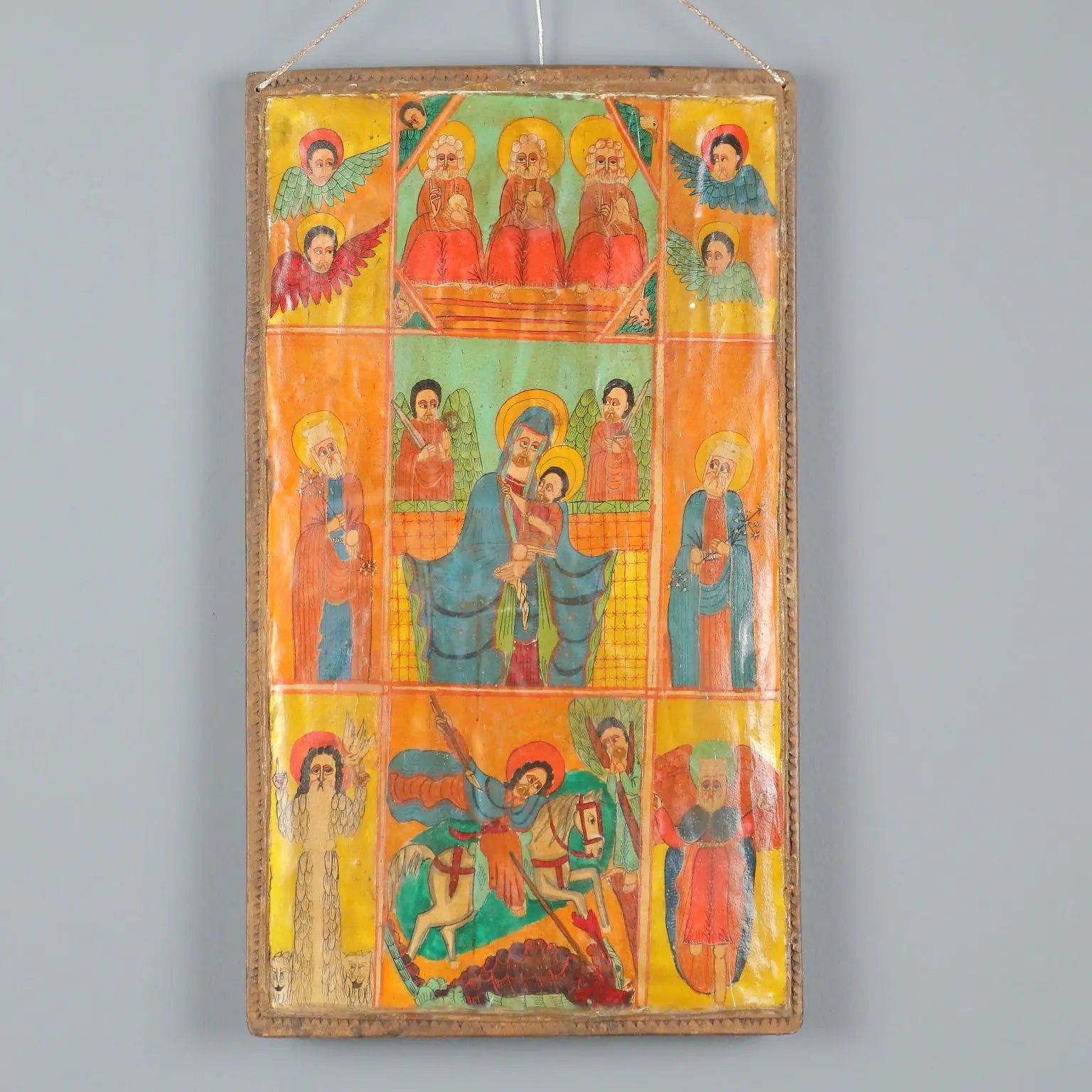 Antique Ethiopian and Coptic Orthodox Icon Tempera on Wood '800