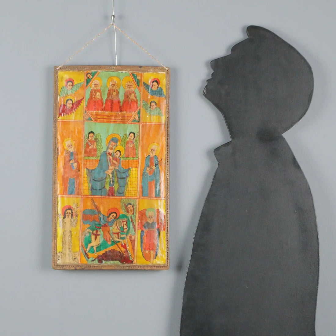 Antique Ethiopian and Coptic Orthodox Icon Tempera on Wood '800