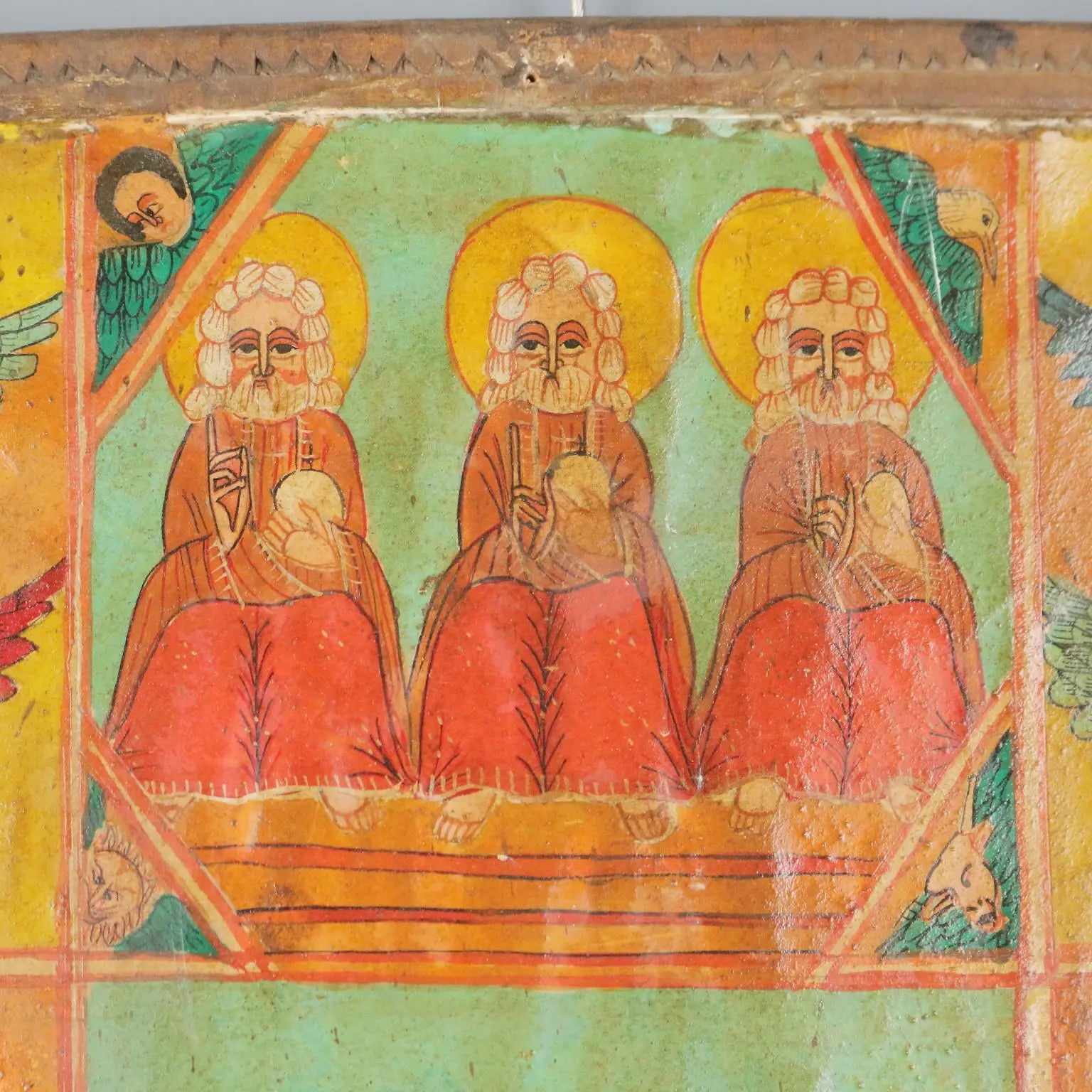 Antique Ethiopian and Coptic Orthodox Icon Tempera on Wood '800