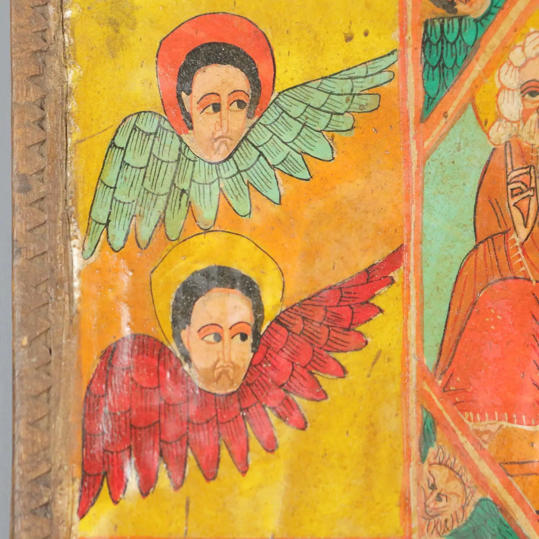 Antique Ethiopian and Coptic Orthodox Icon Tempera on Wood '800