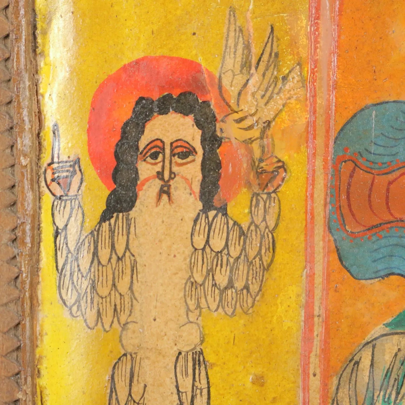 Antique Ethiopian and Coptic Orthodox Icon Tempera on Wood '800