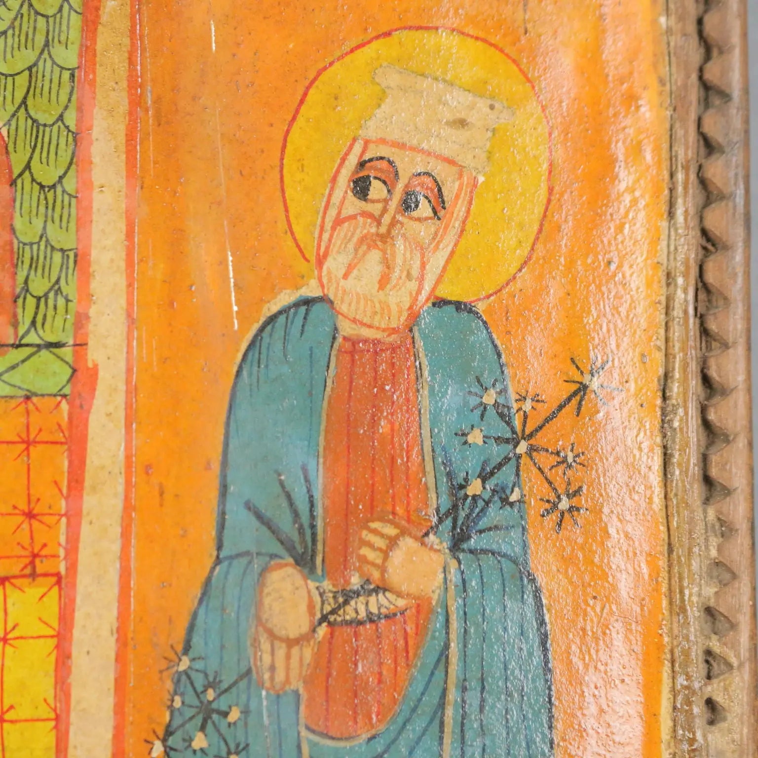 Antique Ethiopian and Coptic Orthodox Icon Tempera on Wood '800