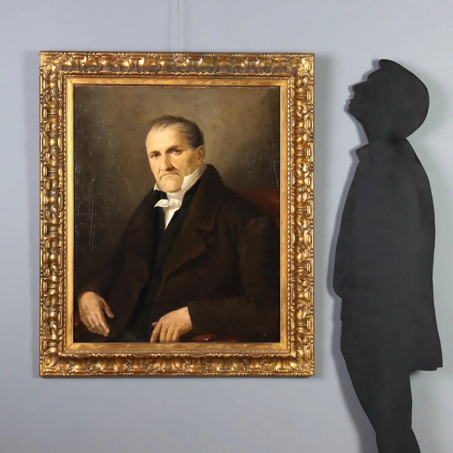 Antique Painting Male Portrait Oil on Canvas Italy XIX Century