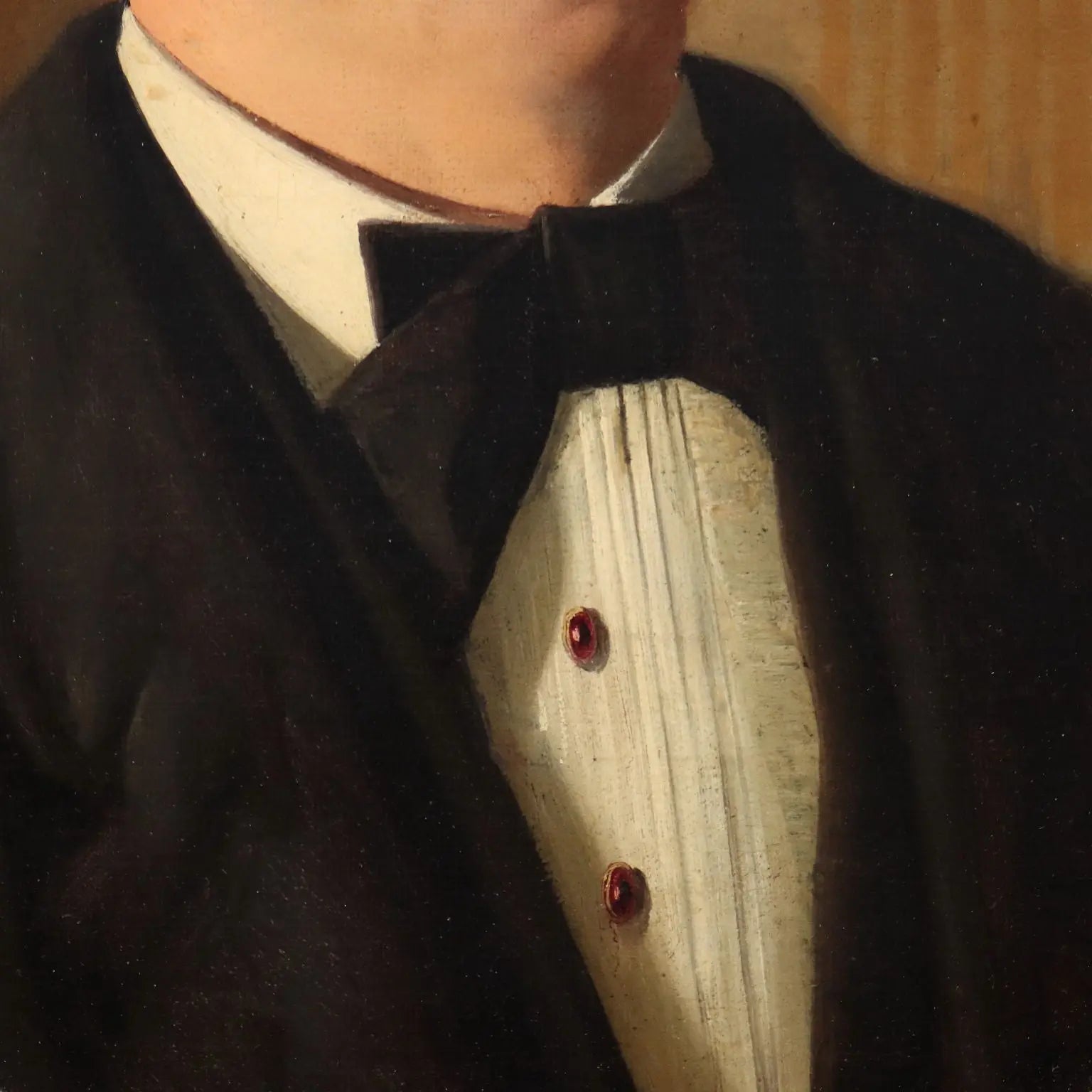 Antique Painting Male Portrait Oil on Canvas Italy XIX Century