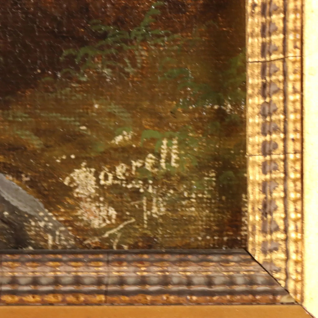 Antique Painting Signed Ernst Gustav Doerell Landscape XIX Century