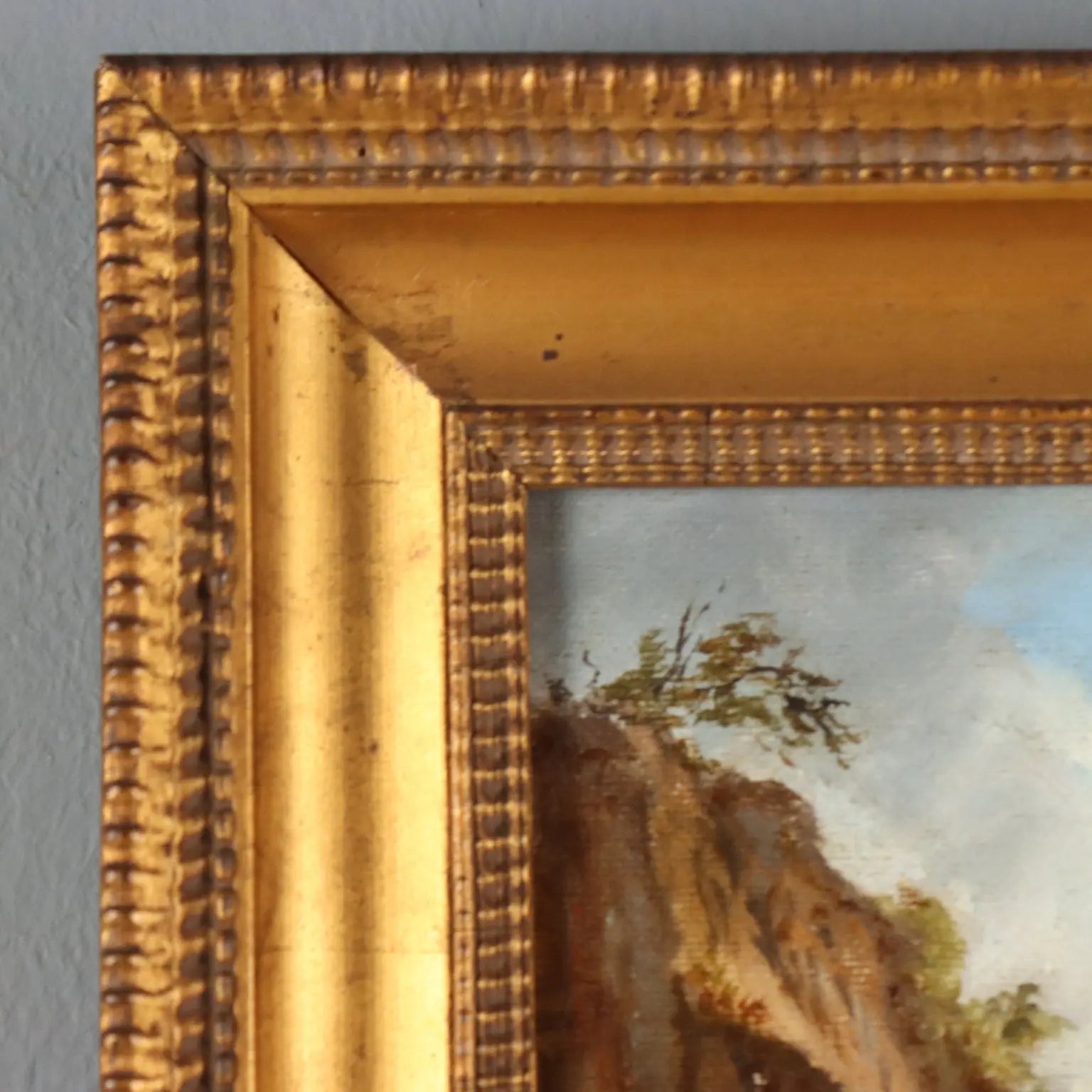 Antique Painting Signed Ernst Gustav Doerell Landscape XIX Century