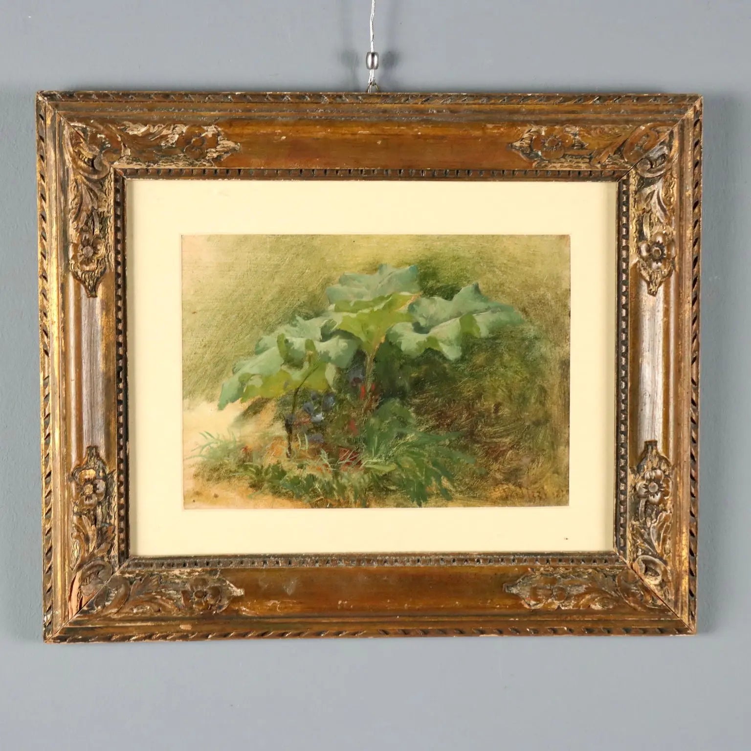 Antique Painting Signed Giuseppe Palizzi Oil on Cardboard 1838