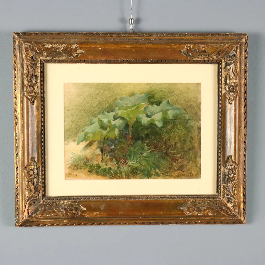 Antique Painting Signed Giuseppe Palizzi Oil on Cardboard 1838