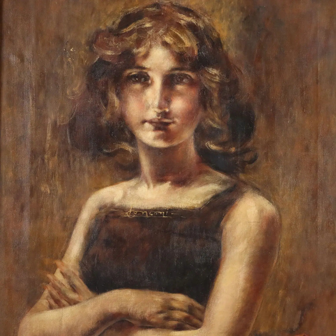 Antique Painting Signed Luigi Conconi Oil on Canvas Italy XIX Century