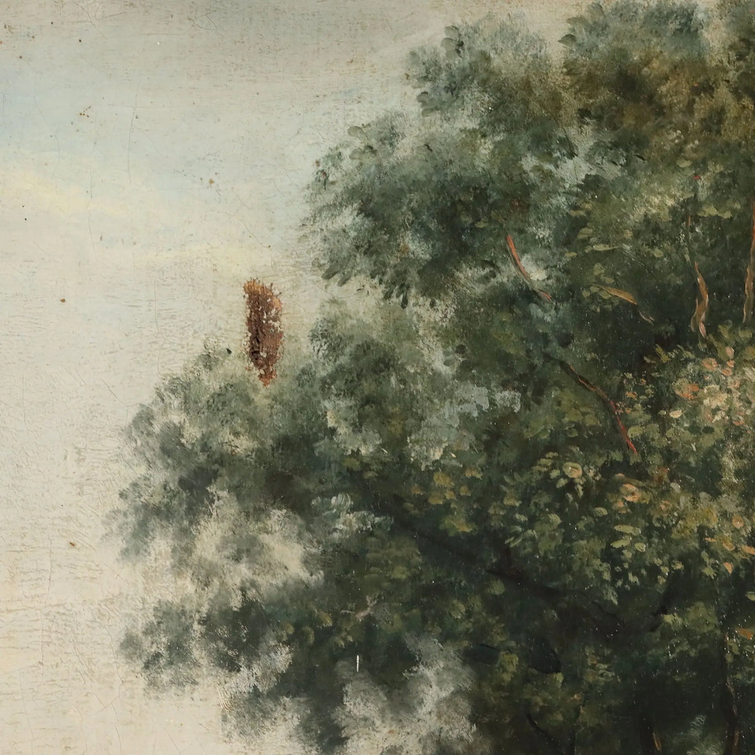 Antique Painting Bucolic Landscape Oil on Canvas Europe XIX Century