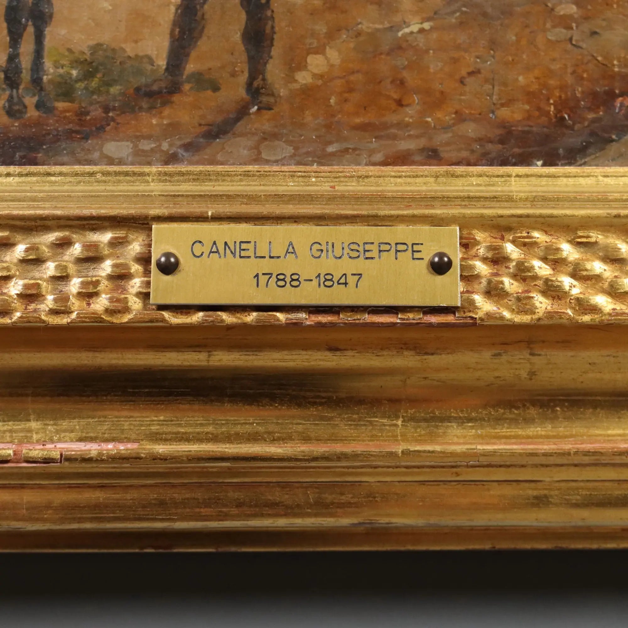 Antique Painting Signed Giuseppe Canella Lecco Pier 1837