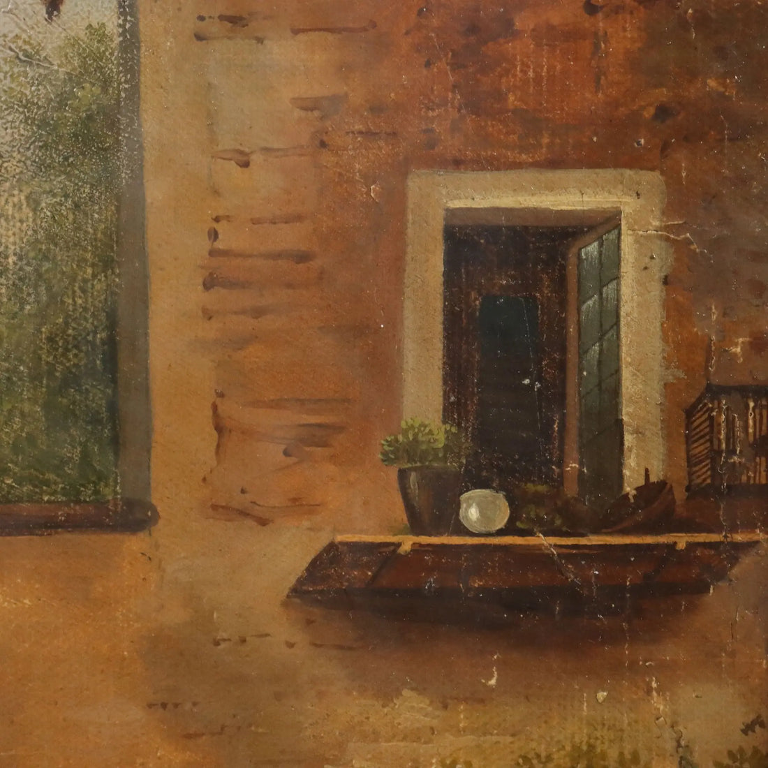 Antique Painting Signed Giuseppe Canella Lecco Pier 1837