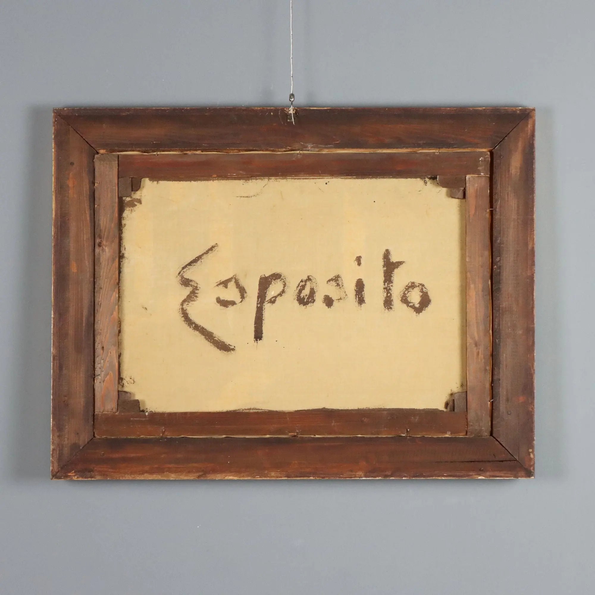 Antique Painting The Porch Oil on Canvas Signed G. Esposito XX Century