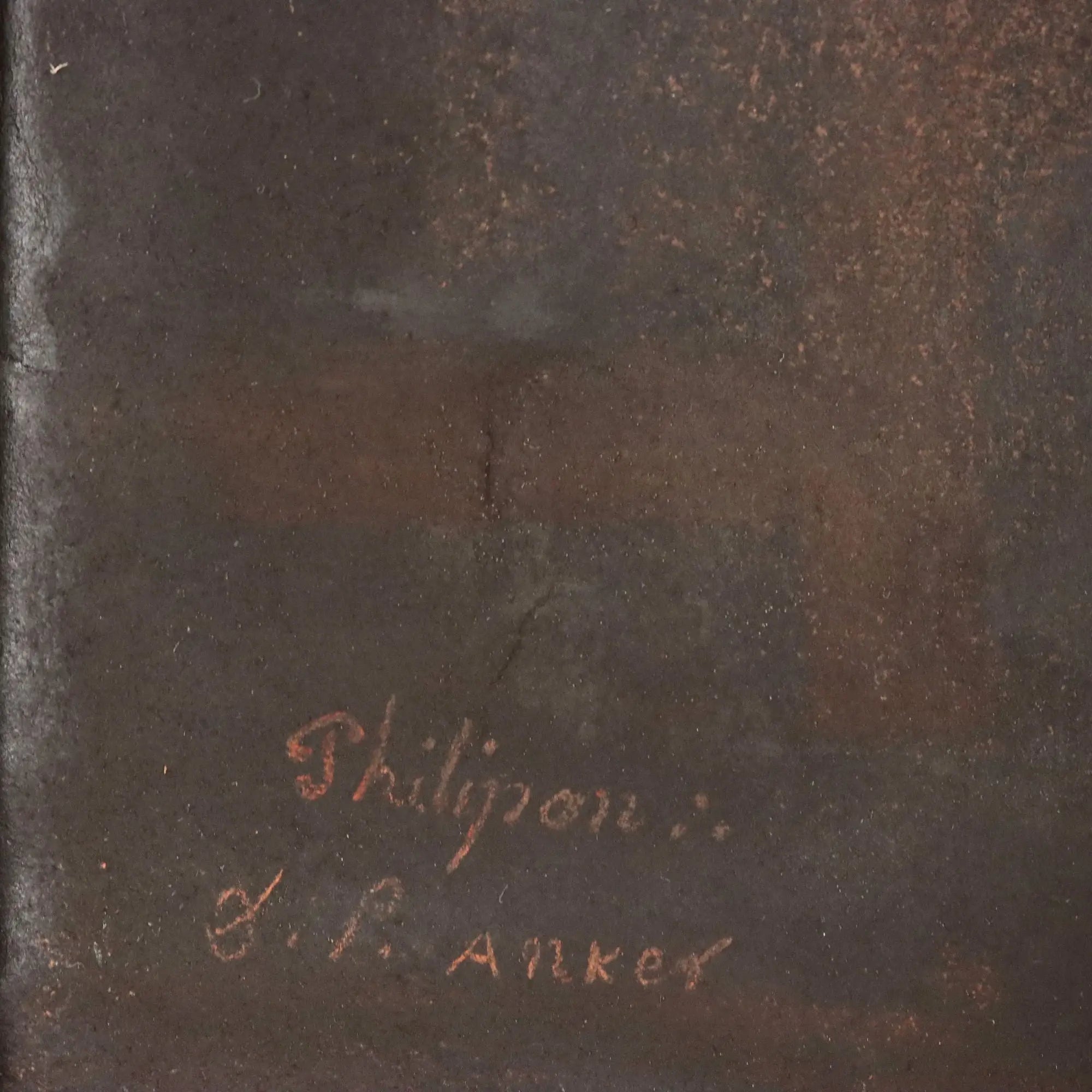 Antique Painting The Chess Players Crayons on Paper XIX Century