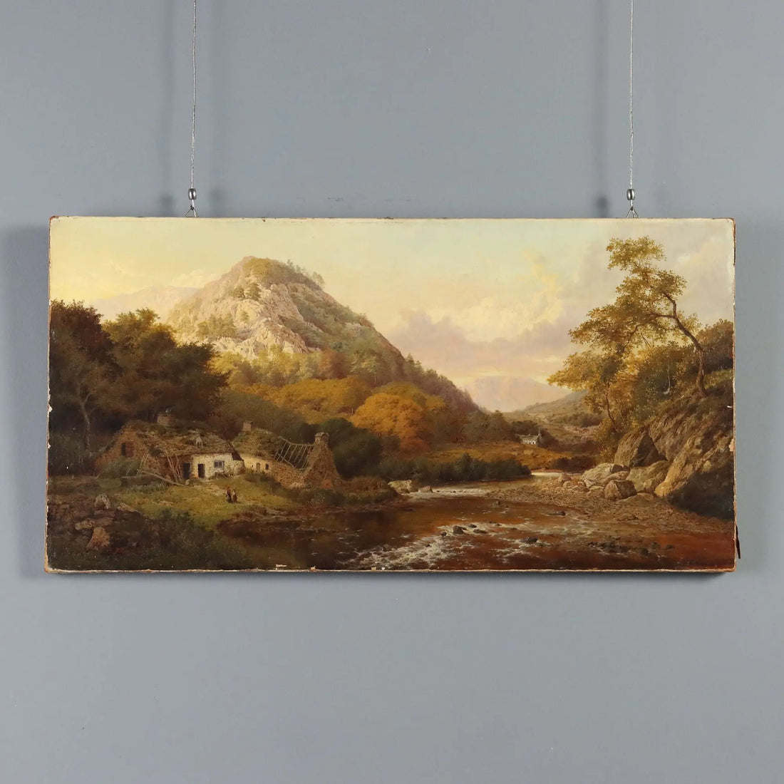 Antique Painting Signed Edward Henry Holder Rural Landscape 1871
