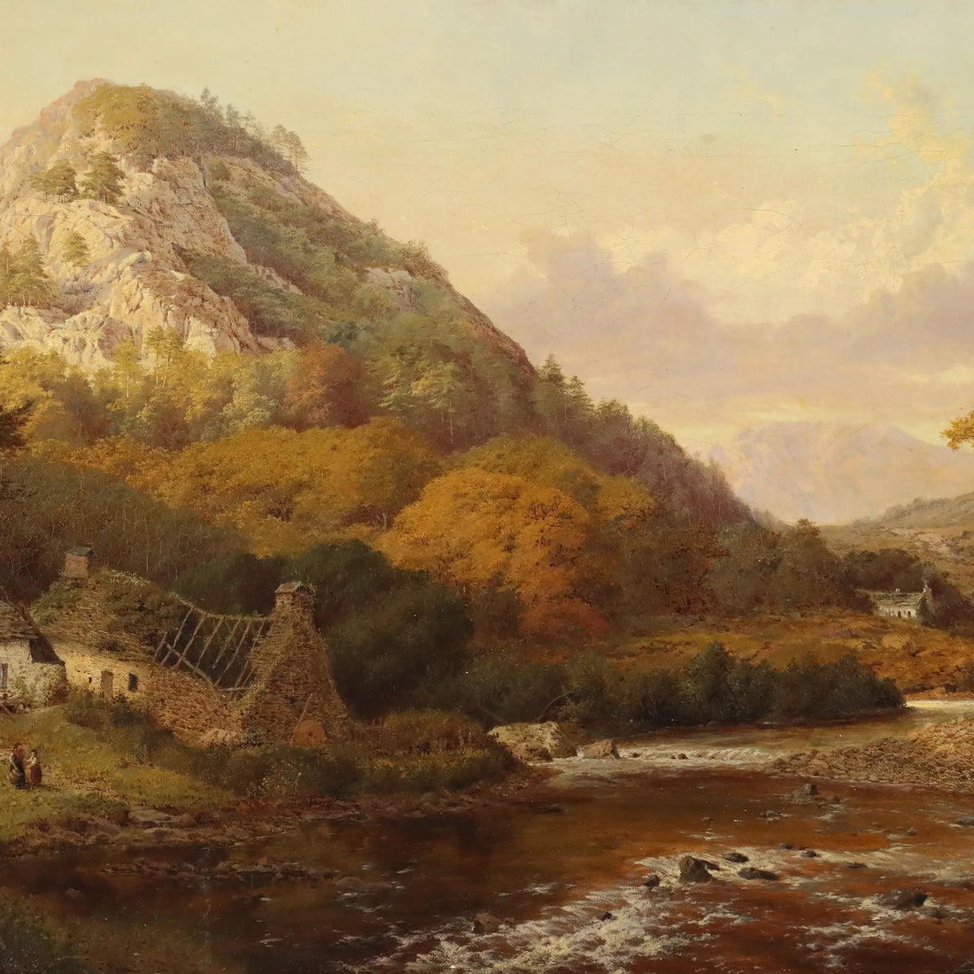 Antique Painting Signed Edward Henry Holder Rural Landscape 1871