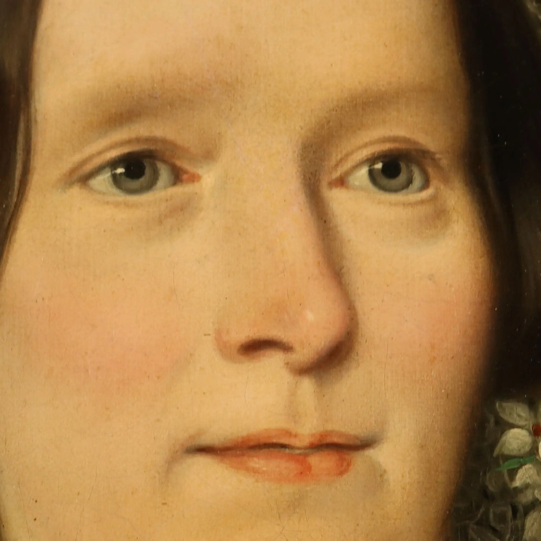 Antique Painting Portrait of a Lady Oil on Canvas XIX Century