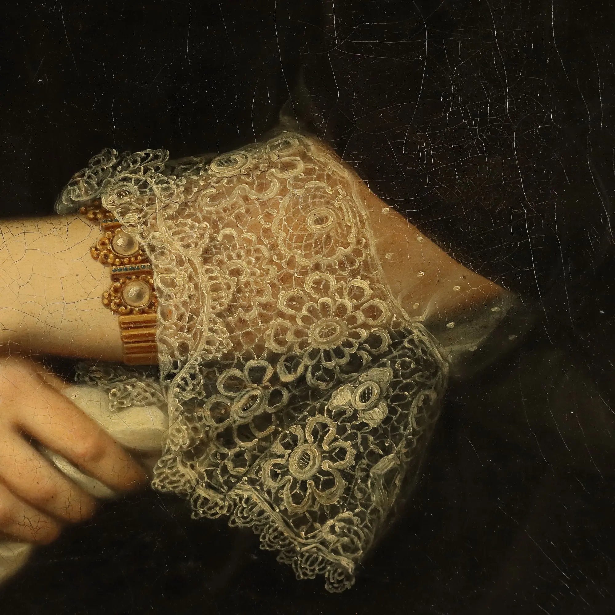 Antique Painting Portrait of a Lady Oil on Canvas XIX Century
