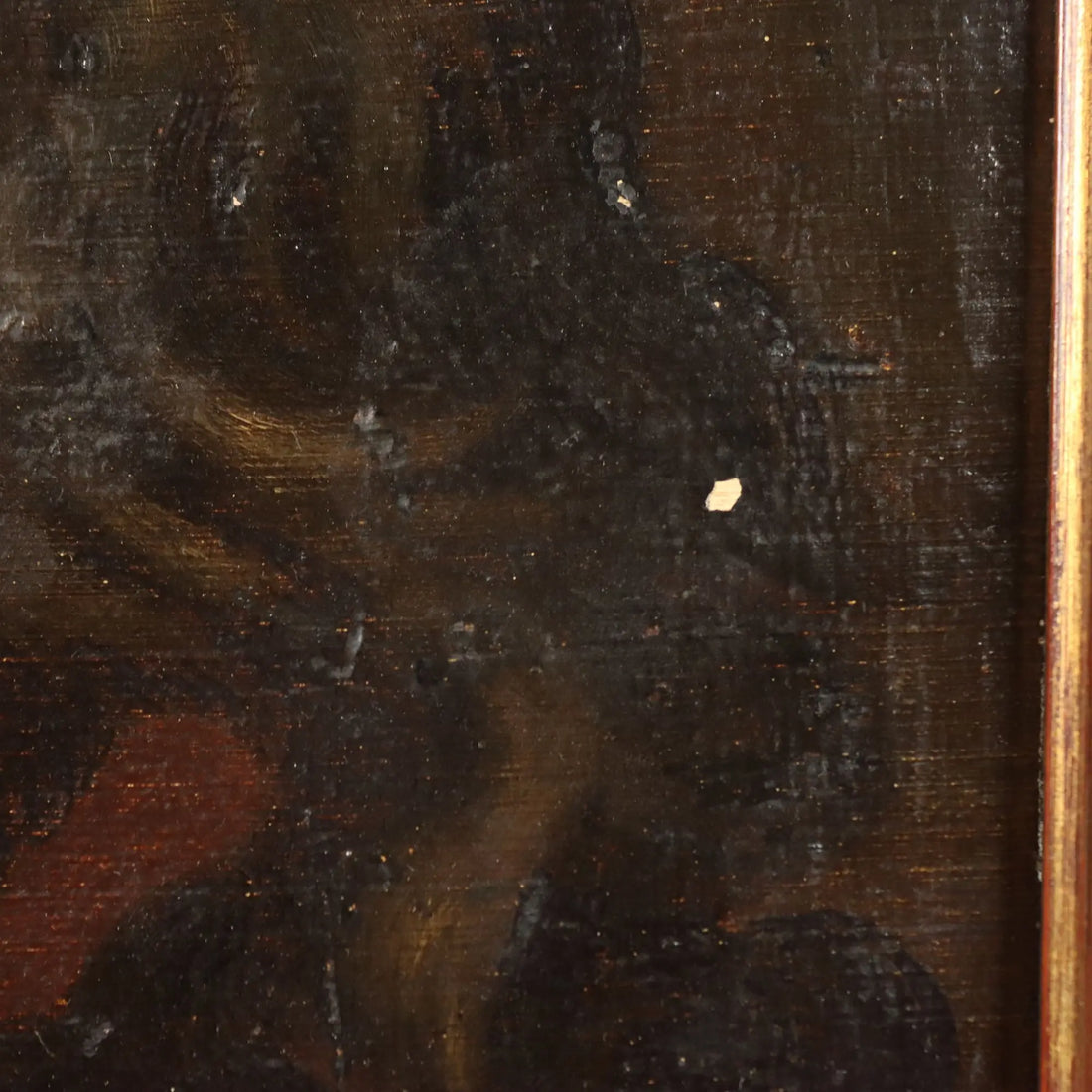 Antique Painting Male Face Oil on Cardboard XIX Century