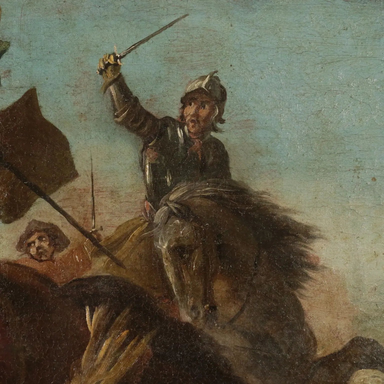 Battle Scene Oil On Canvas 17th Century | Art | Antique Painting