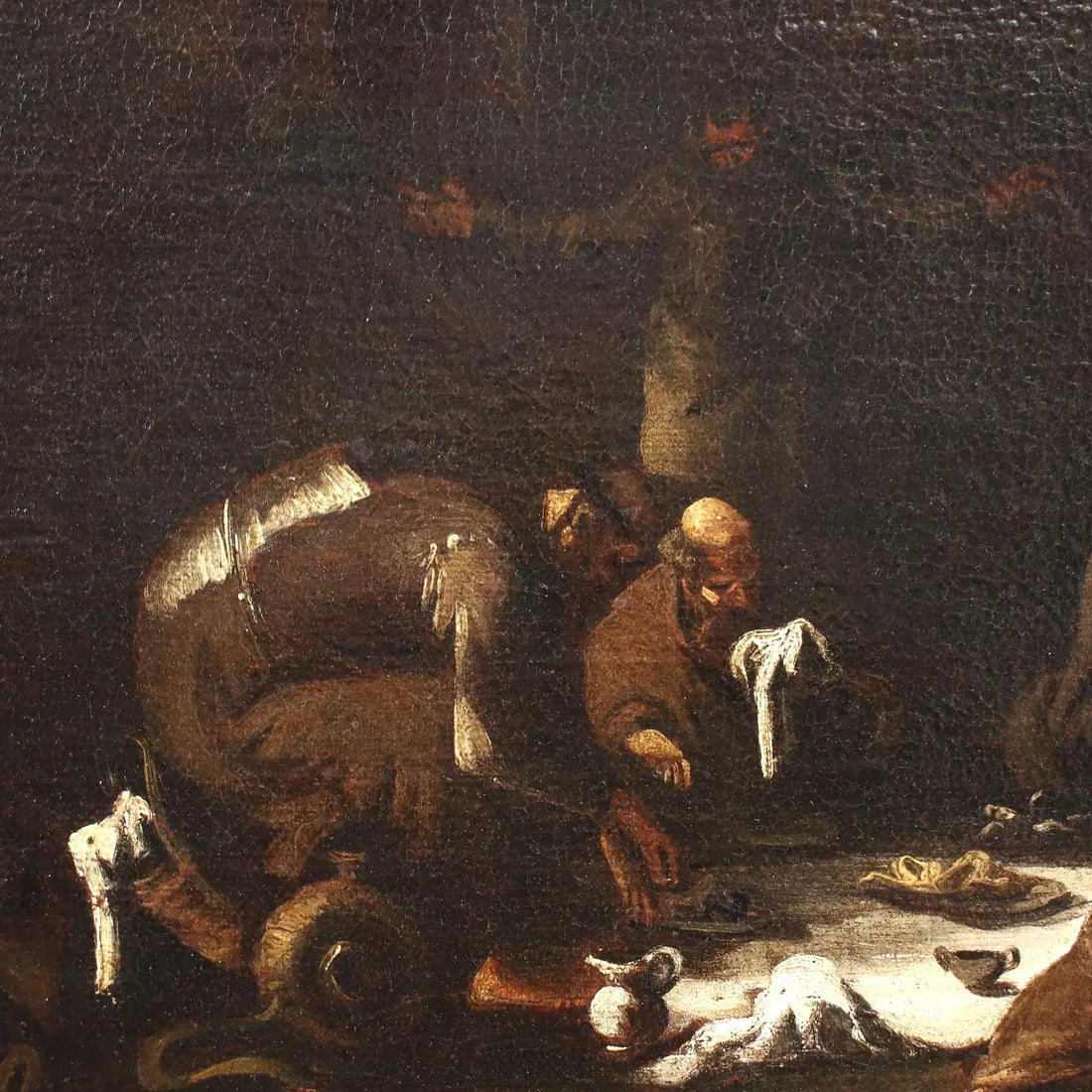 The Monk's Lunch Oil on Canvas Genoese School Italy XVIII C - The Monks Lunch | Art | Antique Painting