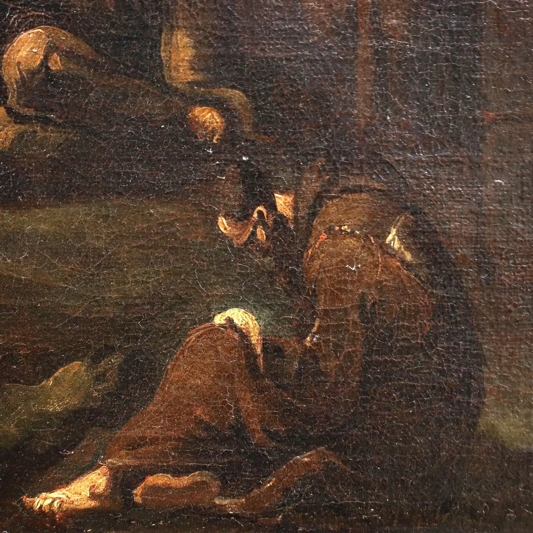 The Monk's Lunch Oil on Canvas Genoese School Italy XVIII C - The Monks Lunch | Art | Antique Painting