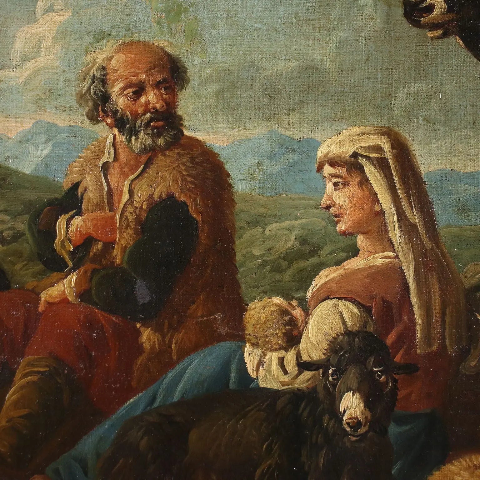 Antique Painting Landscape Shepherds Oil on Canvas XVII Century | Art | Antique Painting