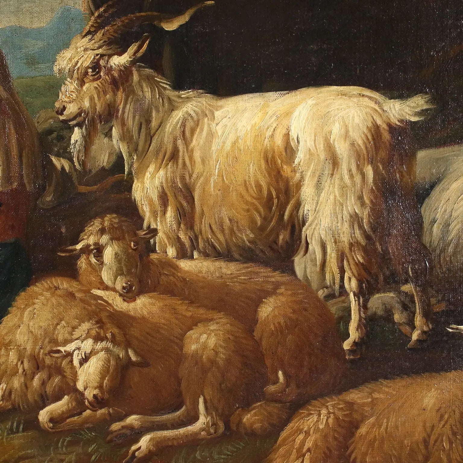 Antique Painting Landscape Shepherds Oil on Canvas XVII Century | Art | Antique Painting