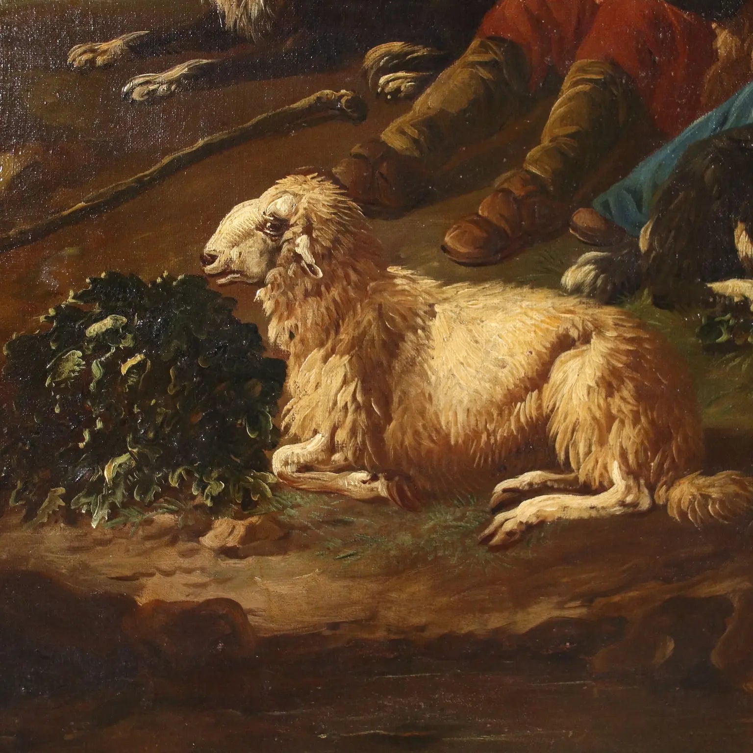 Antique Painting Landscape Shepherds Oil on Canvas XVII Century | Art | Antique Painting