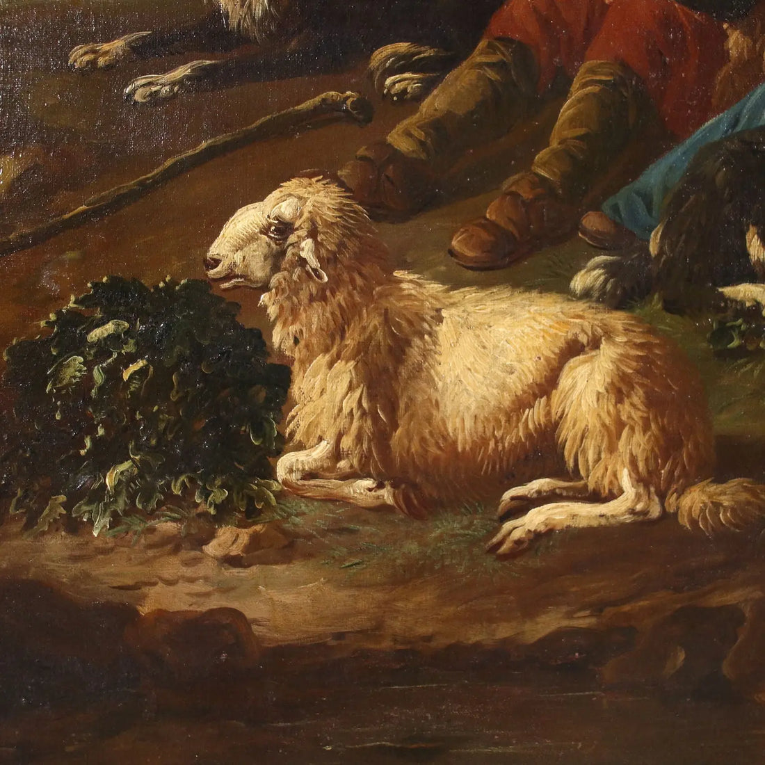 Antique Painting Landscape Shepherds Oil on Canvas XVII Century | Art | Antique Painting
