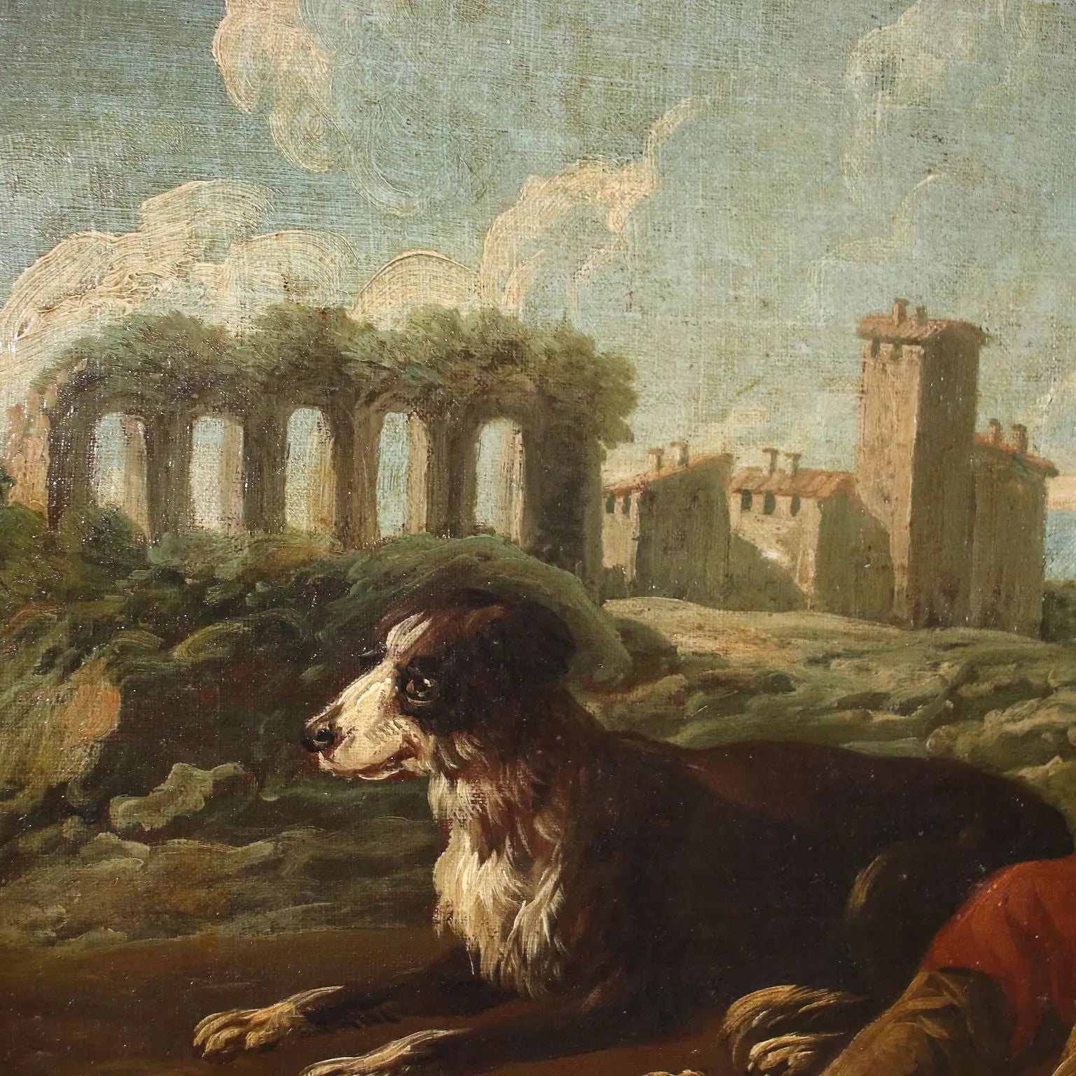 Antique Painting Landscape Shepherds Oil on Canvas XVII Century | Art | Antique Painting