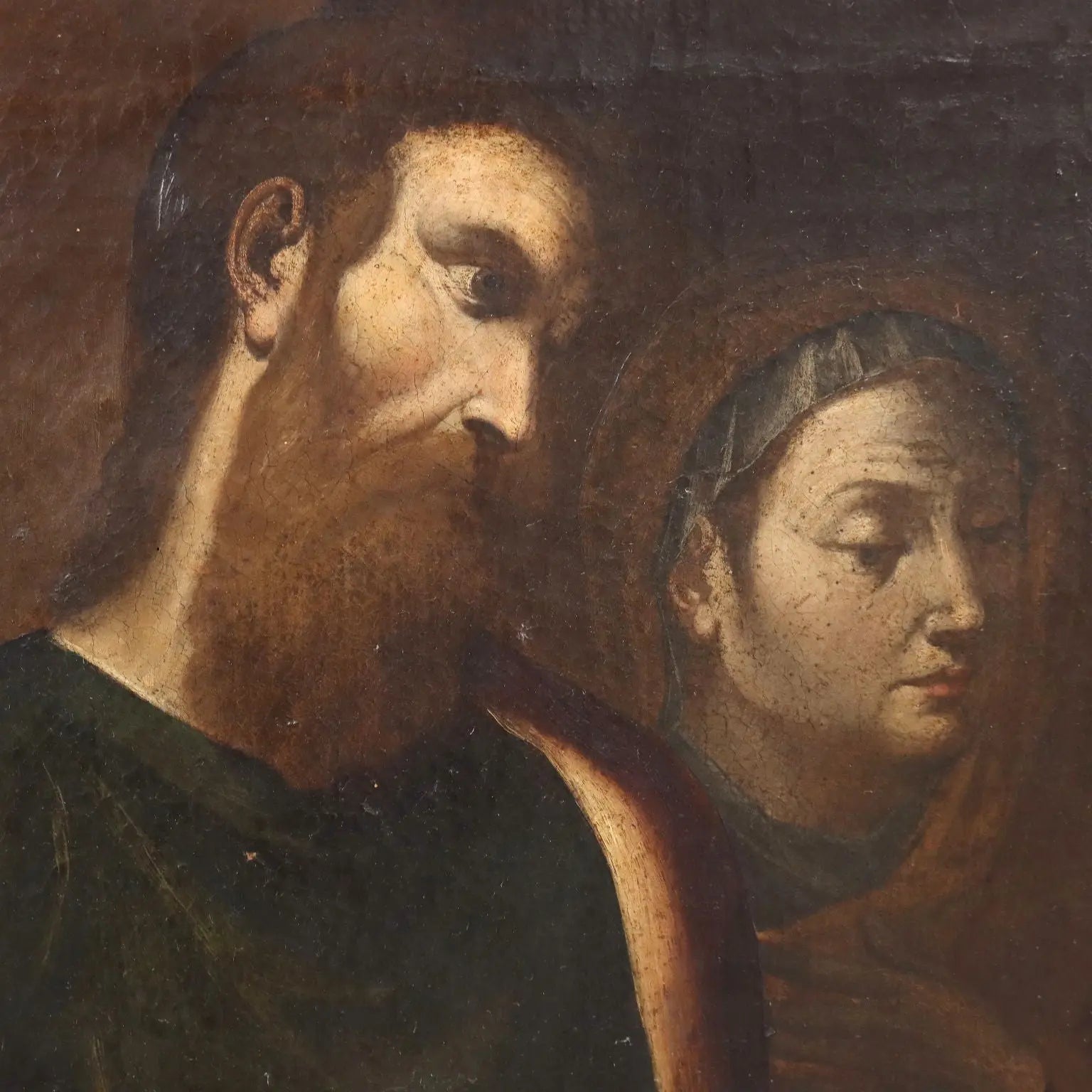 Antique Painting Religious Subject Oil on Canvas Italy XVII Century