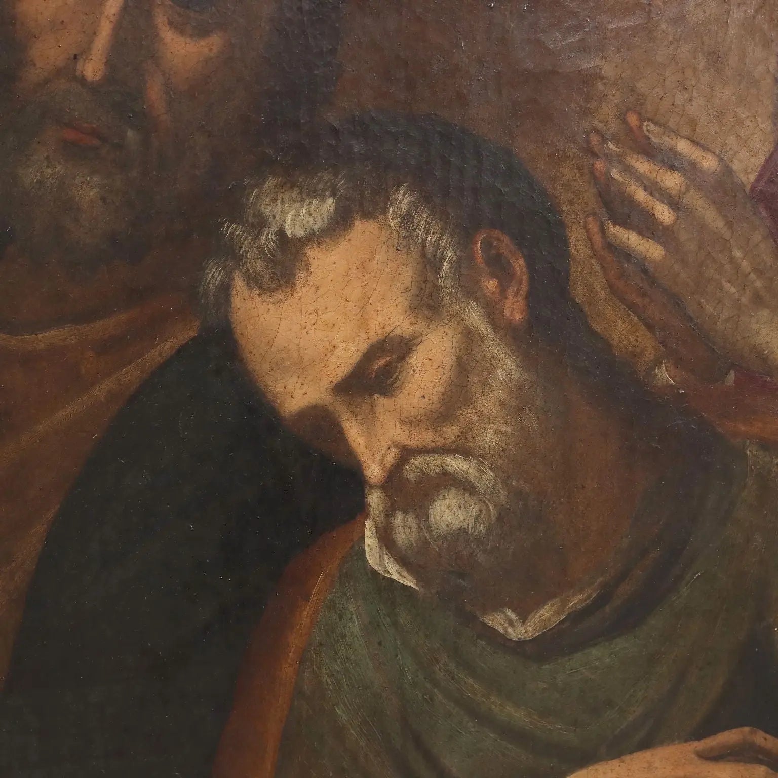 Antique Painting Religious Subject Oil on Canvas Italy XVII Century