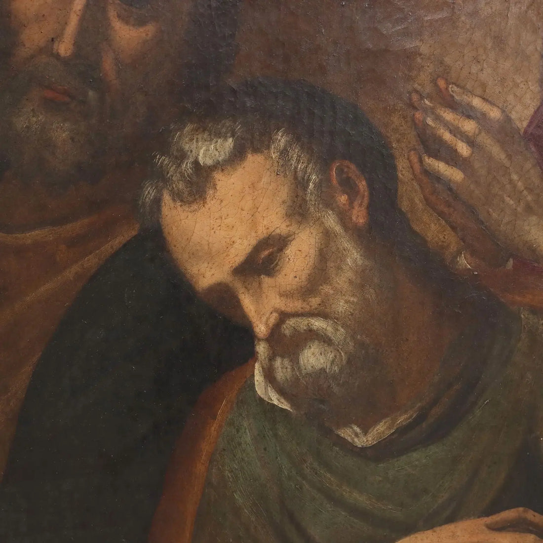 Antique Painting Religious Subject Oil on Canvas Italy XVII Century