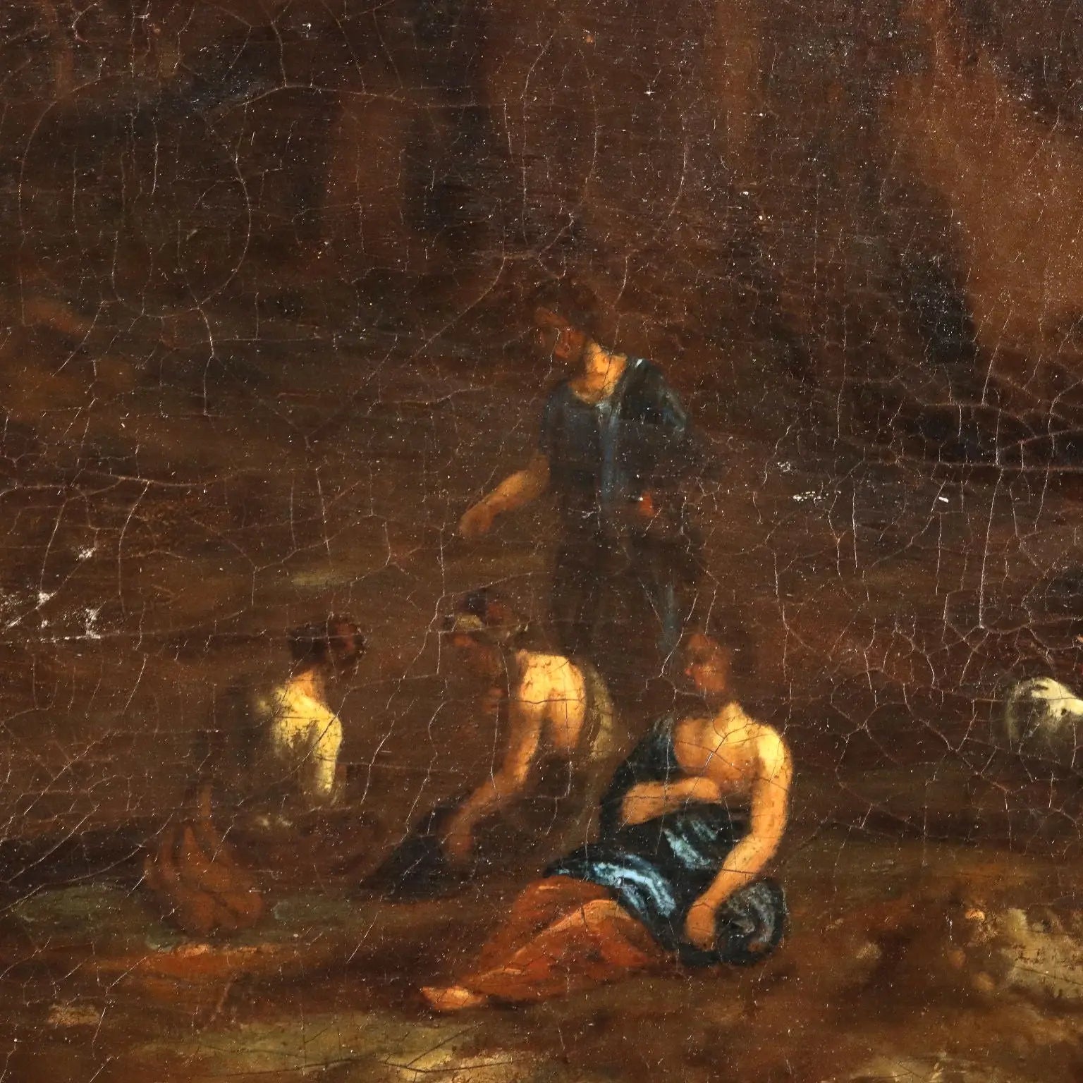 Antique Painting Landscape with Figures Oil on Canvas XVIII Century | Art | Antique Painting