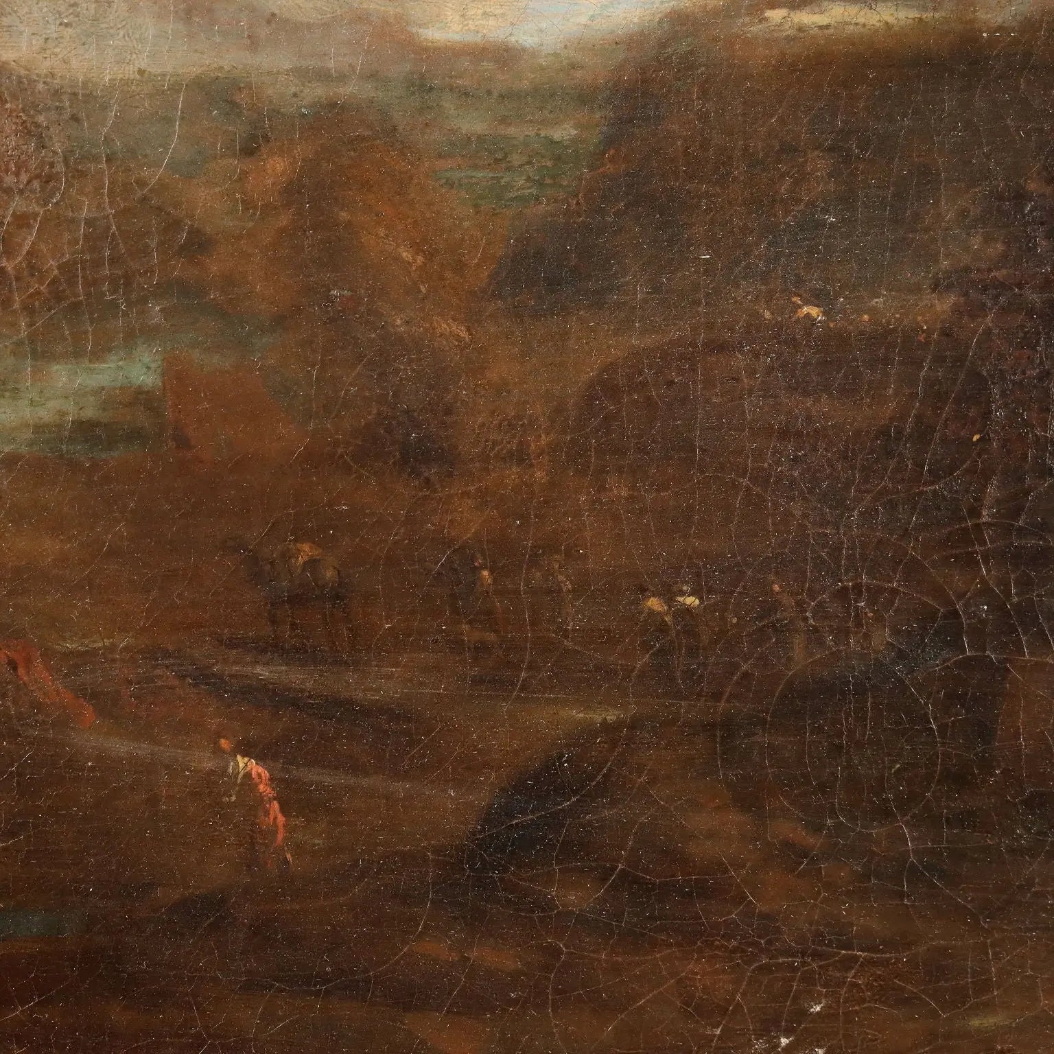Antique Painting Landscape with Figures Oil on Canvas XVIII Century | Art | Antique Painting