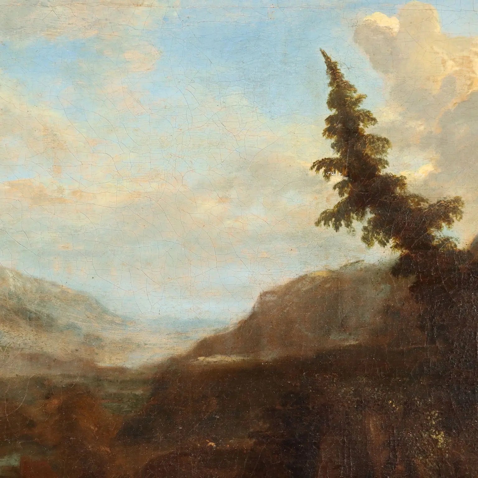 Antique Painting Landscape with Figures Oil on Canvas XVIII Century | Art | Antique Painting