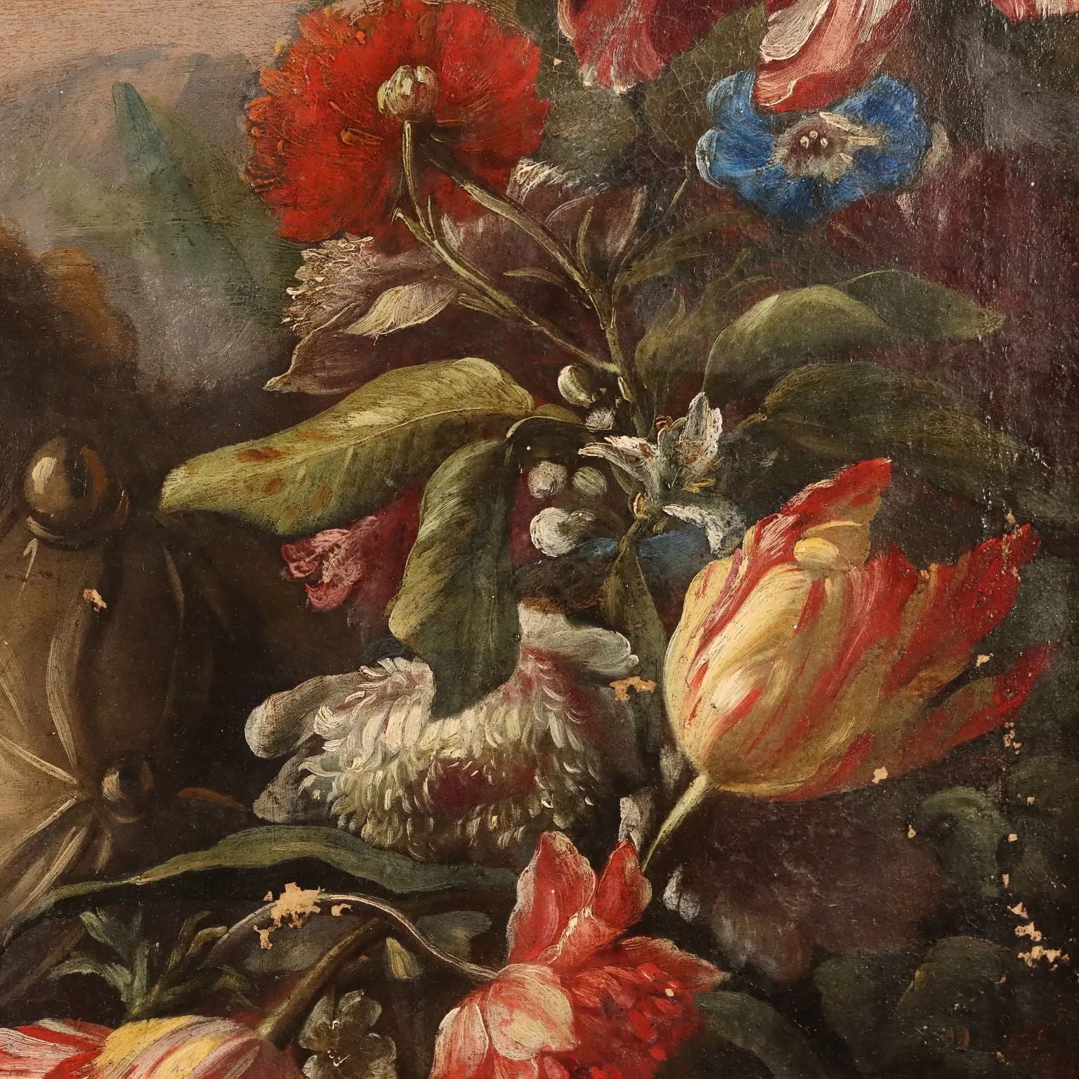 Ancient Painting '600-'700 Female Bust and Flower Garland Canvas | Art | Antique Painting
