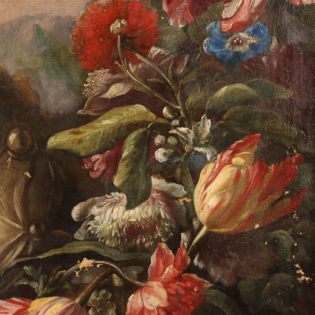 Ancient Painting '600-'700 Female Bust and Flower Garland Canvas | Art | Antique Painting