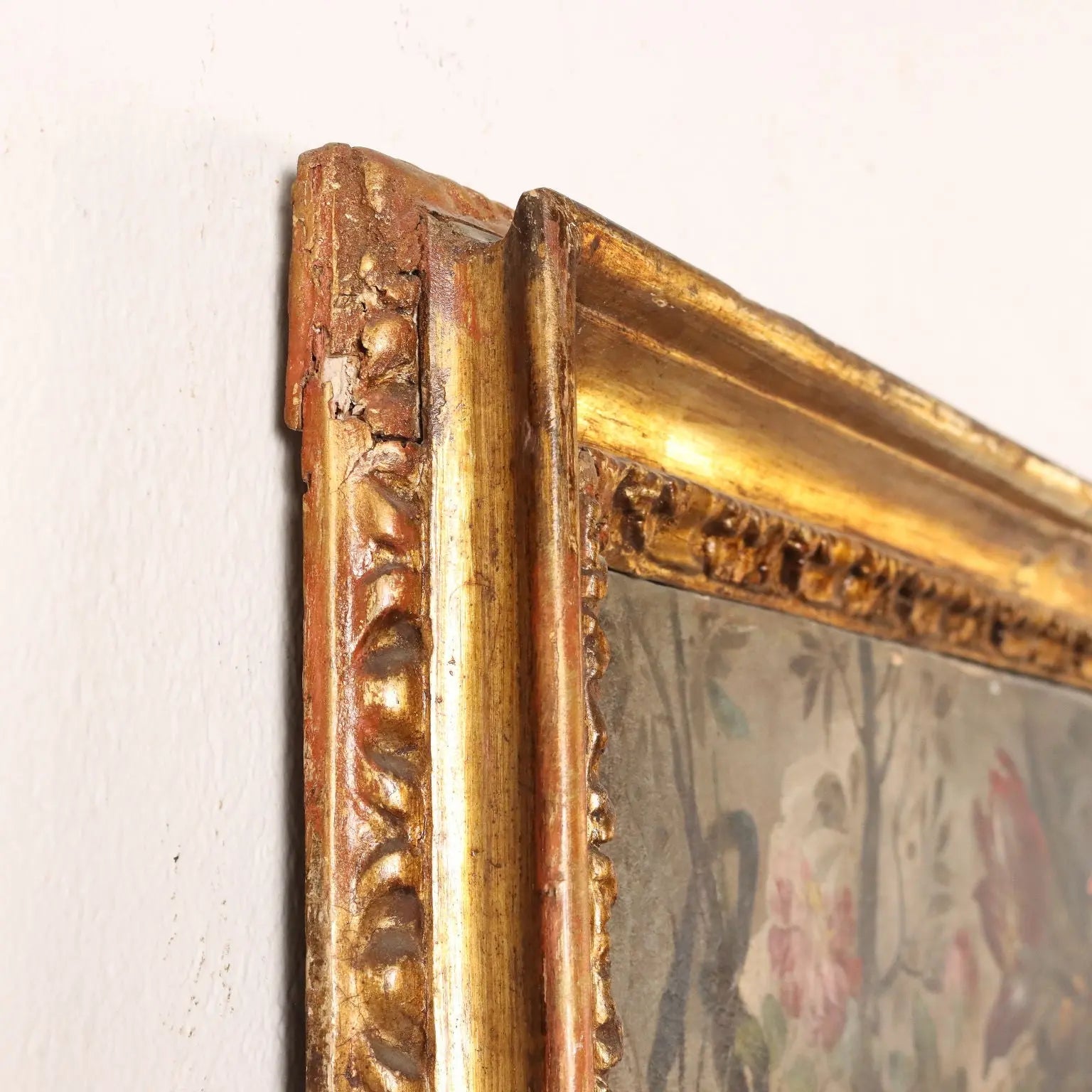 Ancient Painting '600-'700 Female Bust and Flower Garland Canvas | Art | Antique Painting