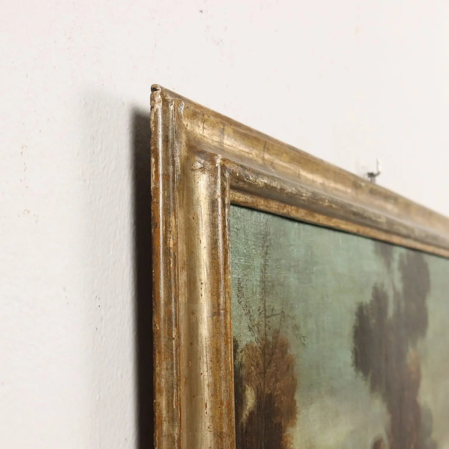 Ancient Painting '700 Landscape with Figures Oil on Canvas Style Frame | Art | Antique Painting