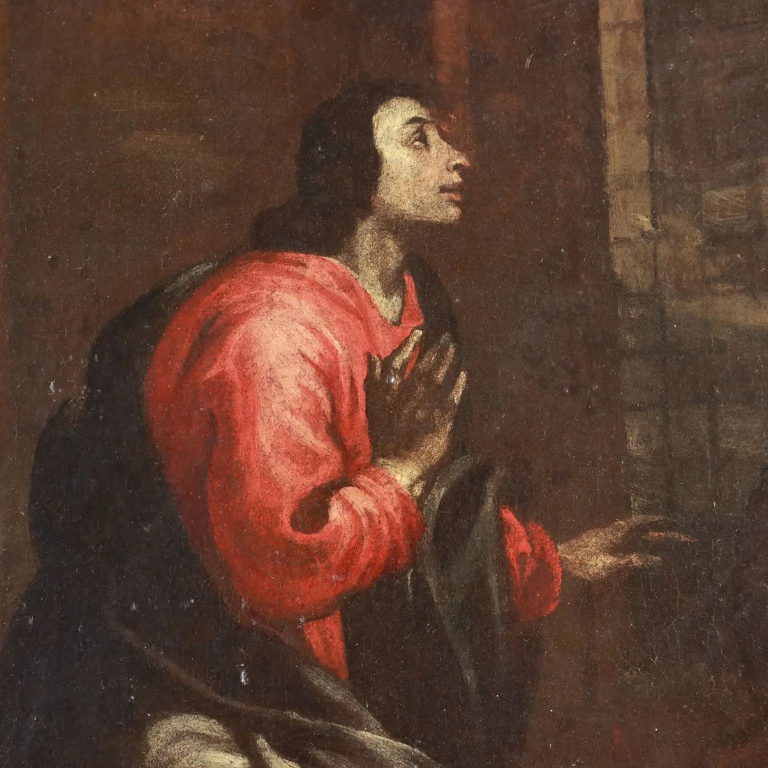 Painting Daniel in the Lion's Dem Oil on Canvas XVII Century | Art  Antique Painting