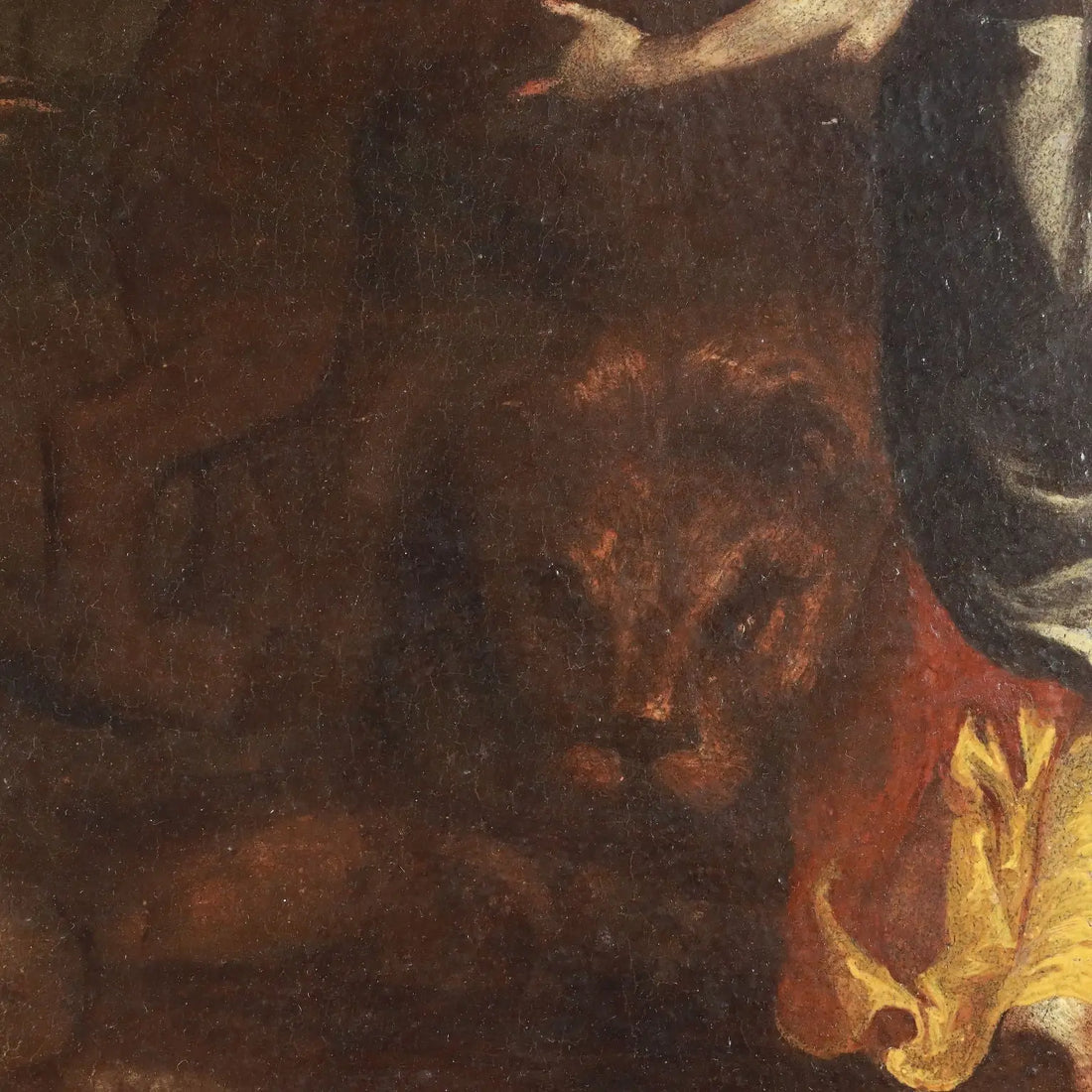 Painting Daniel in the Lion's Dem Oil on Canvas XVII Century | Art  Antique Painting