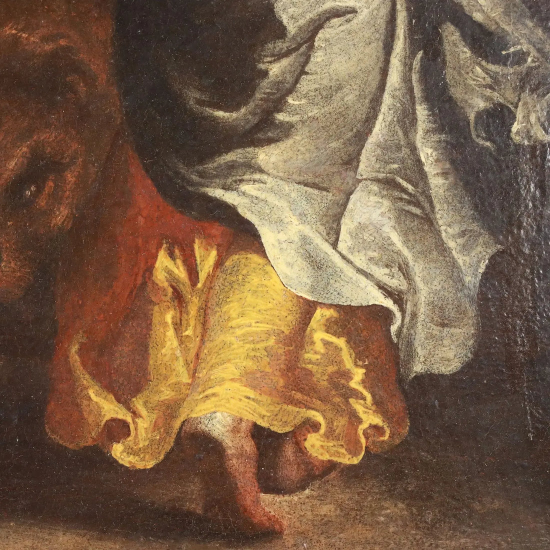 Painting Daniel in the Lion's Dem Oil on Canvas XVII Century | Art  Antique Painting