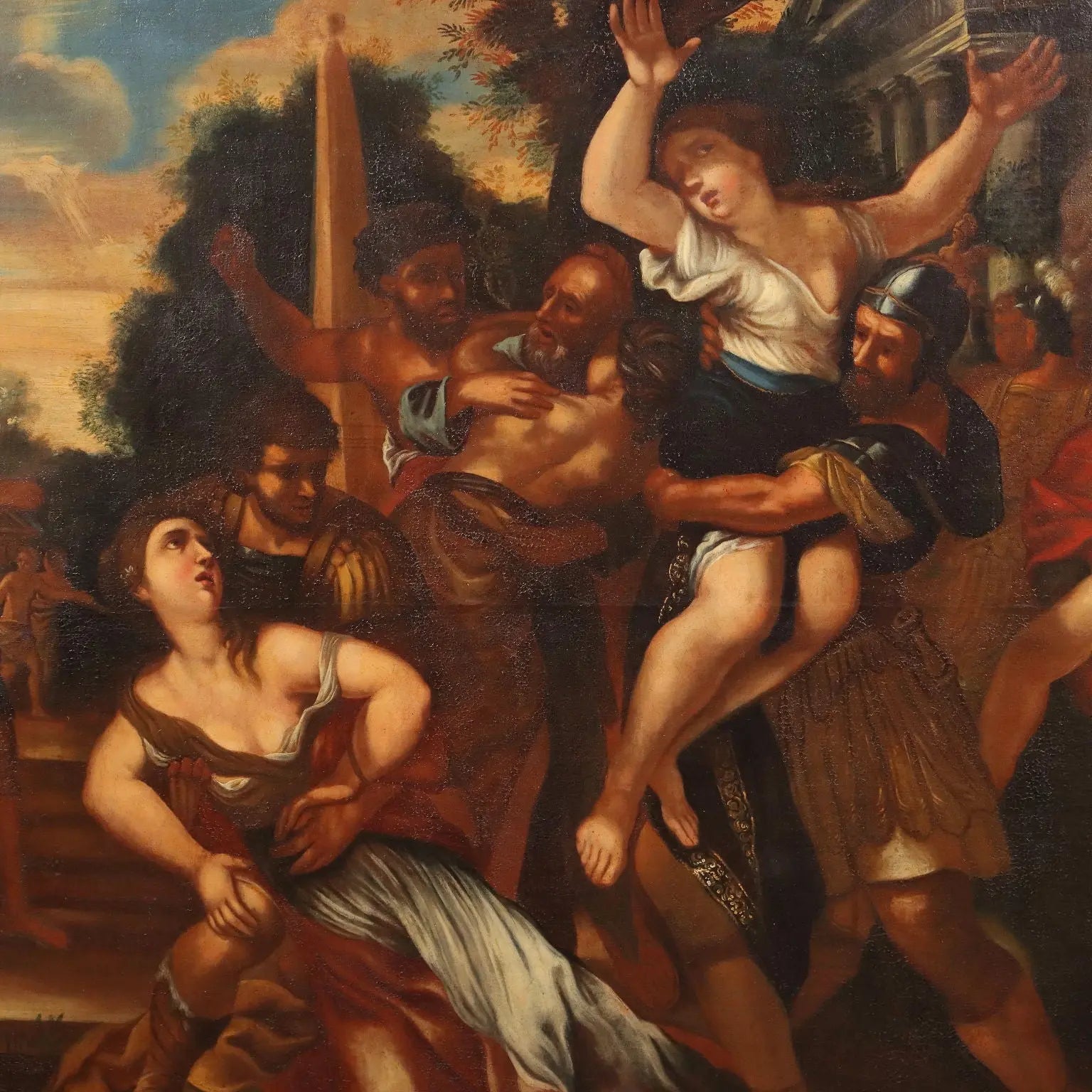 Antique Painting '600 The Rape of the Sabine Oil on Canvas Framed | Art | Antique Painting