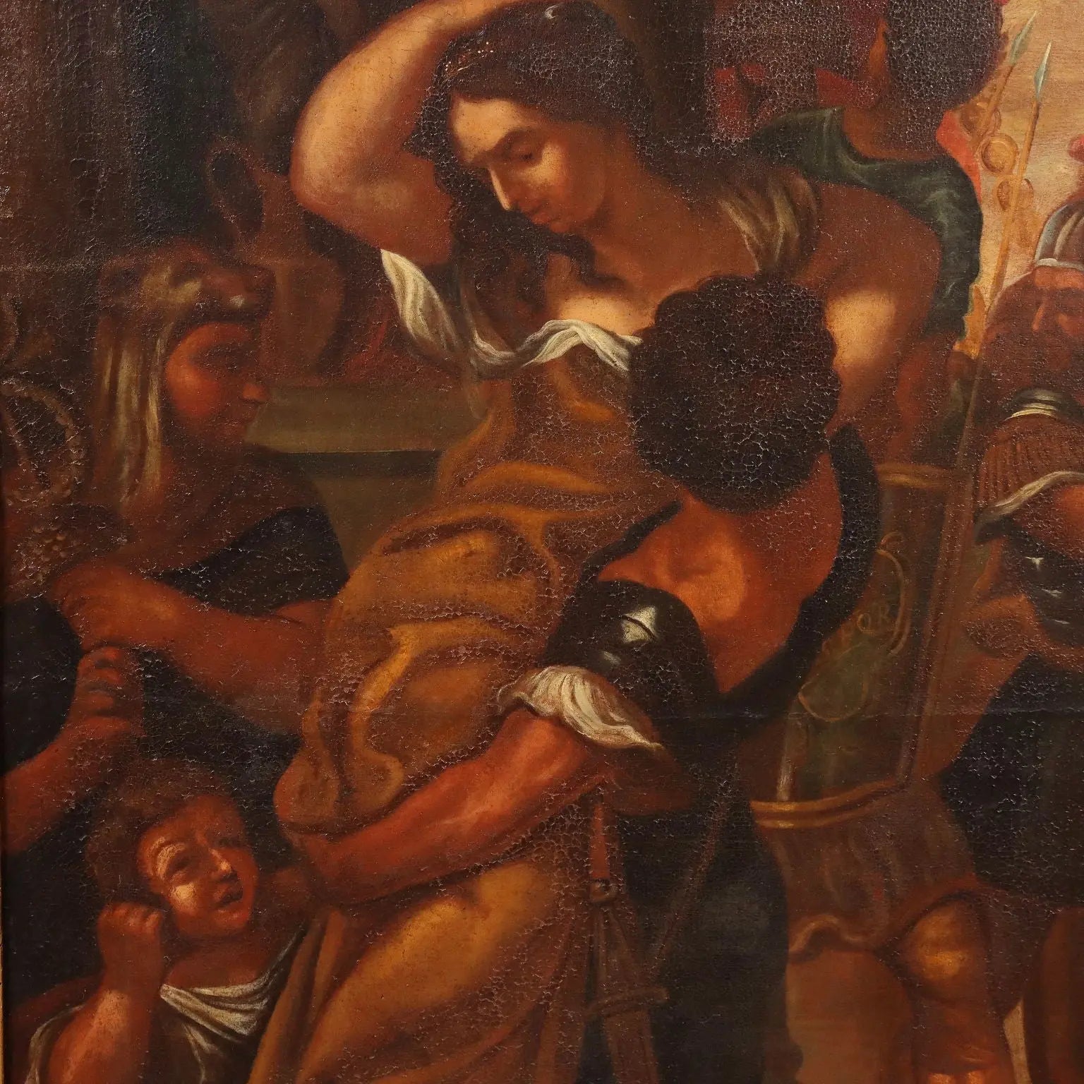 Antique Painting '600 The Rape of the Sabine Oil on Canvas Framed | Art | Antique Painting