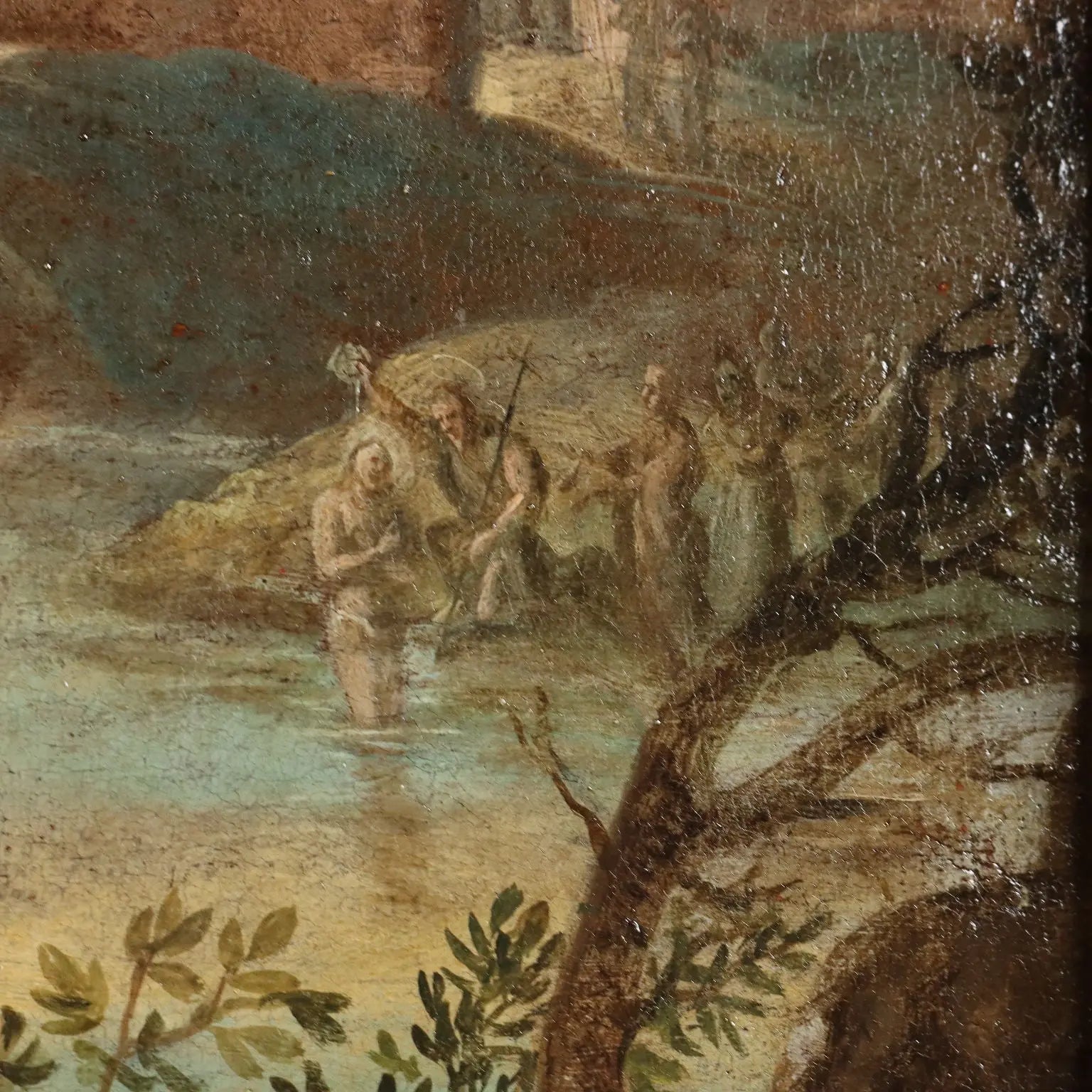 Ancient Painting '600-'700 The Preaching of St. John Canvas | Art | Antique Painting