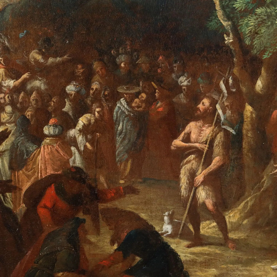 Ancient Painting '600-'700 The Preaching of St. John Canvas | Art | Antique Painting