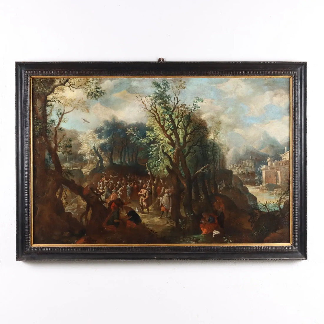 Ancient Painting '600-'700 The Preaching of St. John Canvas | Art | Antique Painting