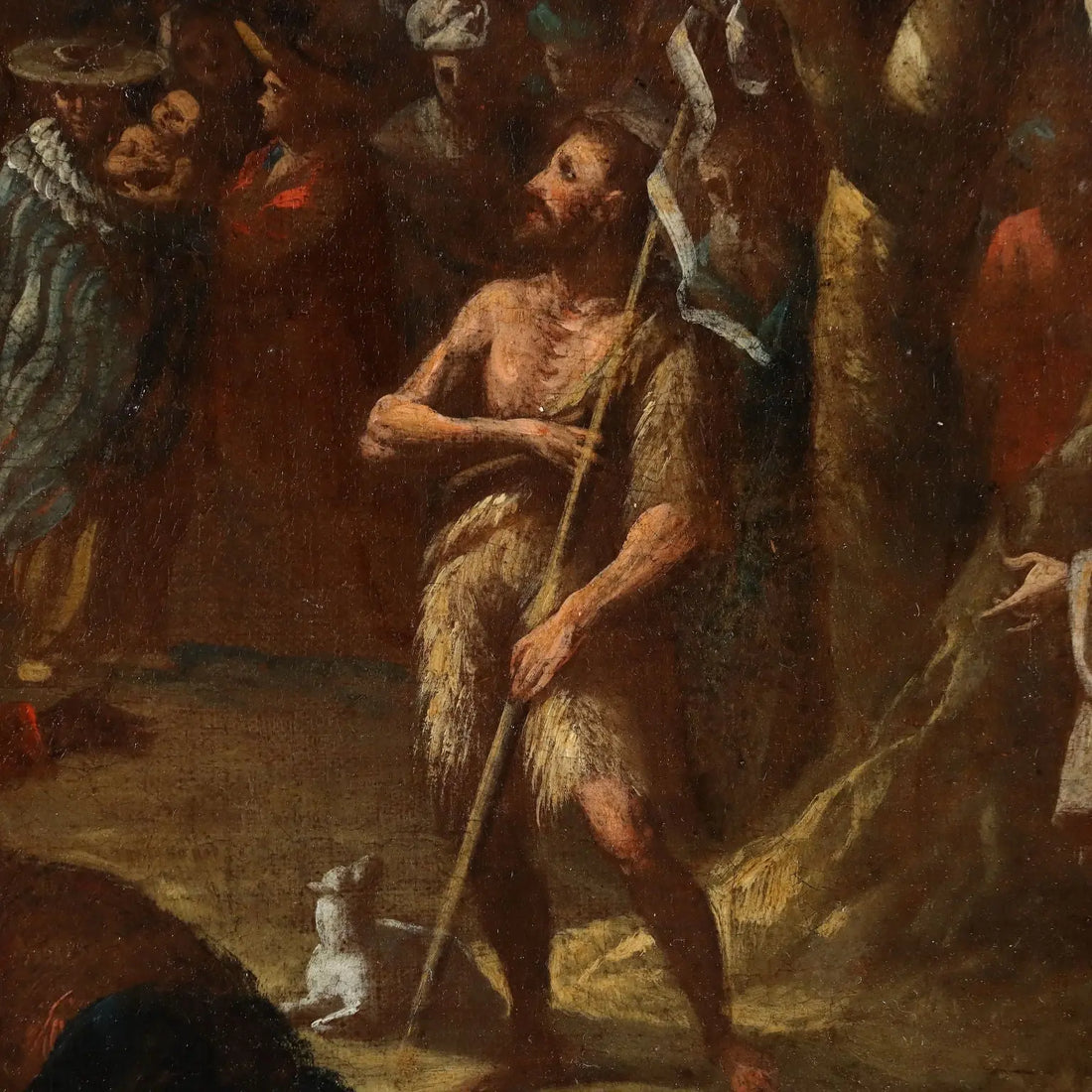 Ancient Painting '600-'700 The Preaching of St. John Canvas | Art | Antique Painting